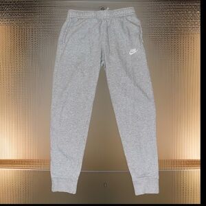 NIKE Essential Fleece Heather Grey Joggers Sweatpants Drawstring Tapered Unisex
